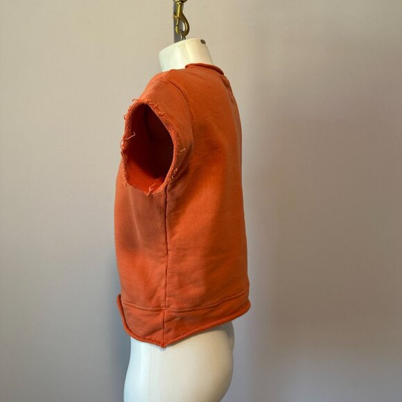 Frank & Eileen Boyfriend Crew Neck Sweatshirt Orange Short Sleeve Small Womens - Picture 5 of 5